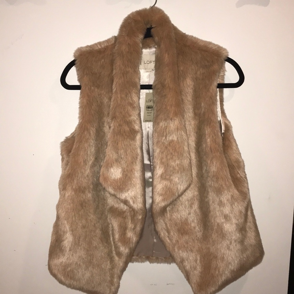 LOFT XS Petite Fur Vest